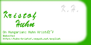 kristof huhn business card